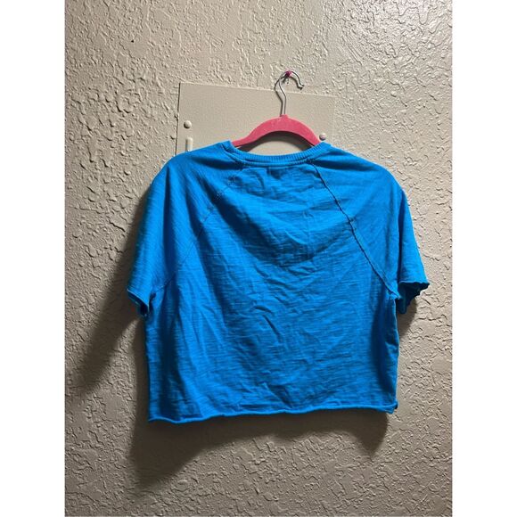 PINK By Victoria’s Secret Blue Cropped T-Shirt Woman’s Size Small - Picture 6 of 7